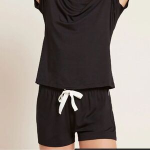 Boody Goodnight Sleep Short Bamboo Viscose Black Drawstring Relaxed Size XL